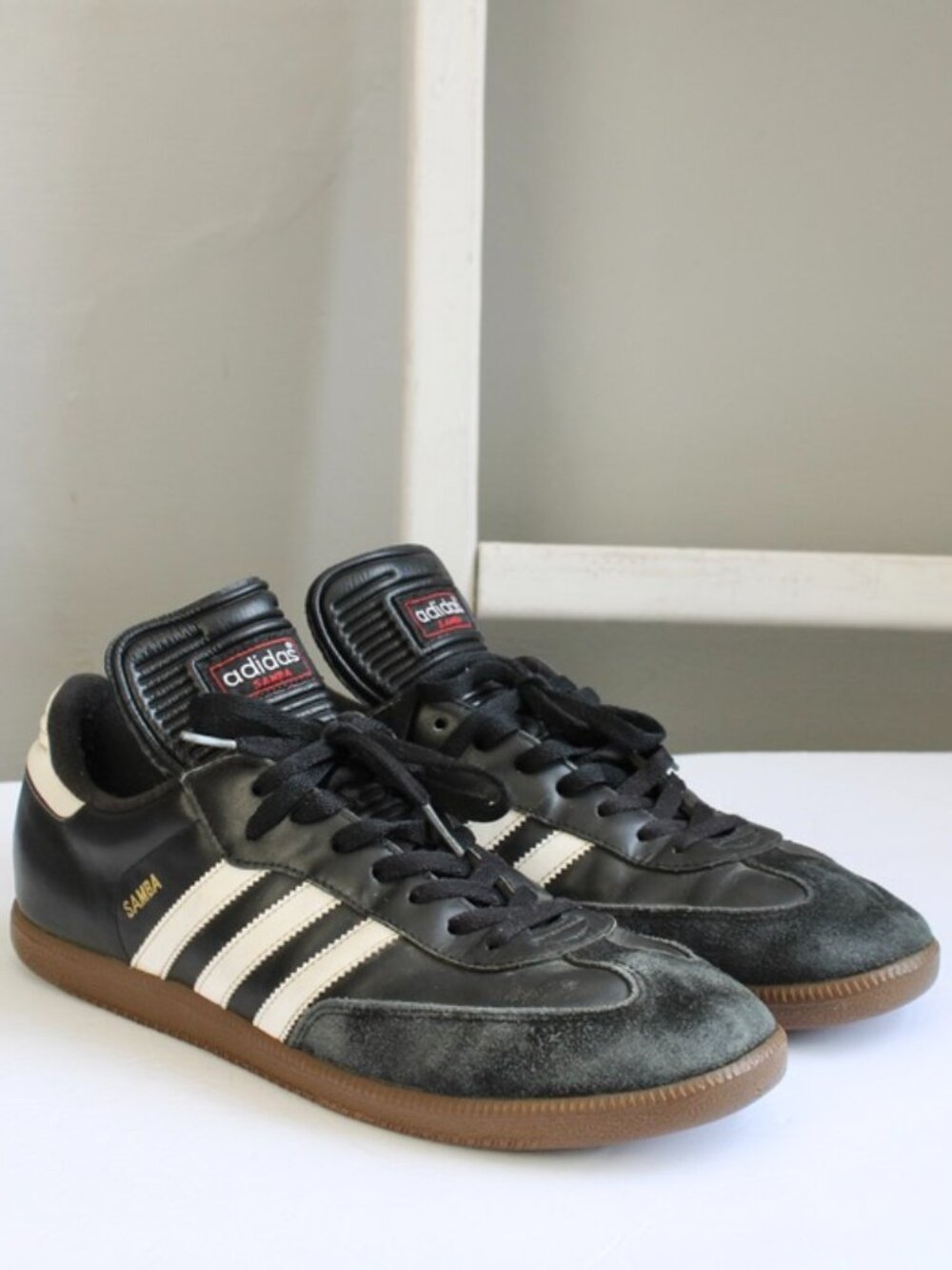 Adidas Original Samba Indoor Soccer Black Tan Gum Sneakers 034563 Size 12 Men's